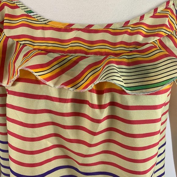Cato XL Blouse Spaghetti Strap Stripe Red Orange A - Picture 6 of 8
